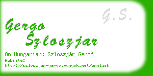 gergo szloszjar business card